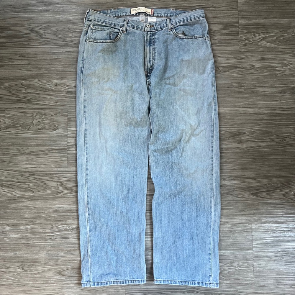 Levis 559 Relaxed Straight Jeans Mens 38x32 Light Wash Blue Denim Pants